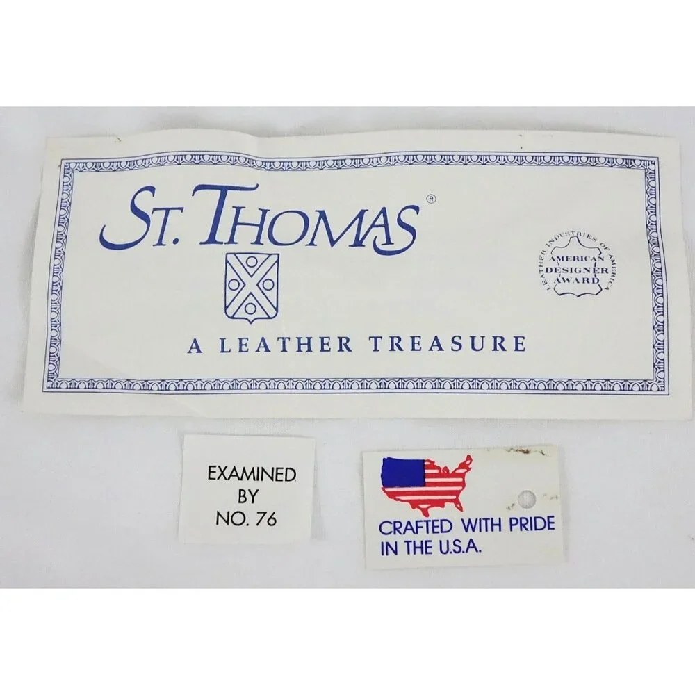 Vintage St Thomas Wallet Black Pebbled Leather Genuine Cowhide Womens Billfold G